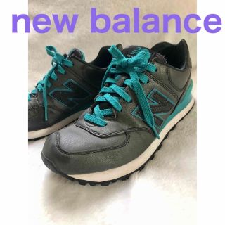 ニューバランス(New Balance)のニューバランススニーカー　レディース24㎝ グレーXグリーン(スニーカー)