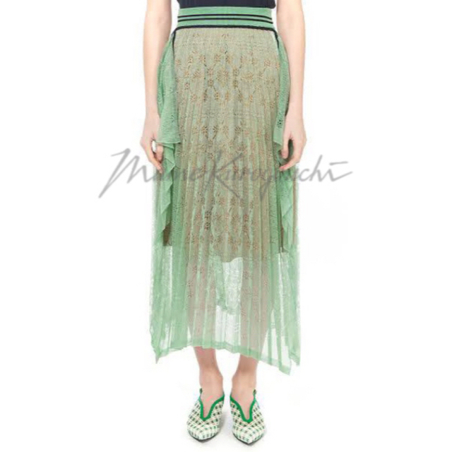 mame kurogouchi Wrapping Knit Skirt スカートGREEN素材