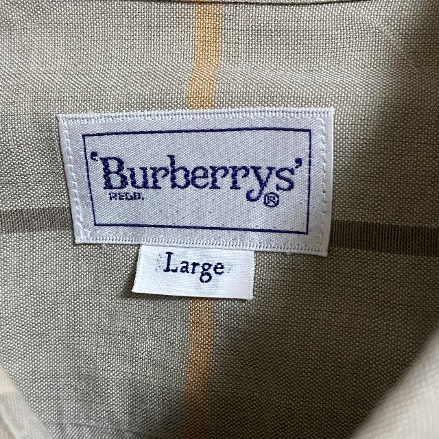 BURBERRY(バーバリー)のバーバリーズ 80s 90s リネン ヴィンテージ 　チェック半袖 Lサイズ メンズのトップス(シャツ)の商品写真