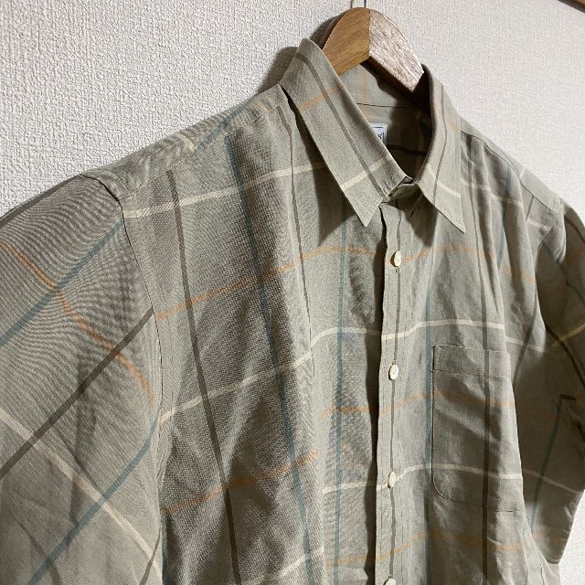 BURBERRY(バーバリー)のバーバリーズ 80s 90s リネン ヴィンテージ 　チェック半袖 Lサイズ メンズのトップス(シャツ)の商品写真