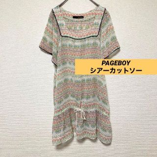 ページボーイ(PAGEBOY)の2941 PAGEBOY シアーカットソー 透け感 総柄 かわいい 春夏(カットソー(半袖/袖なし))