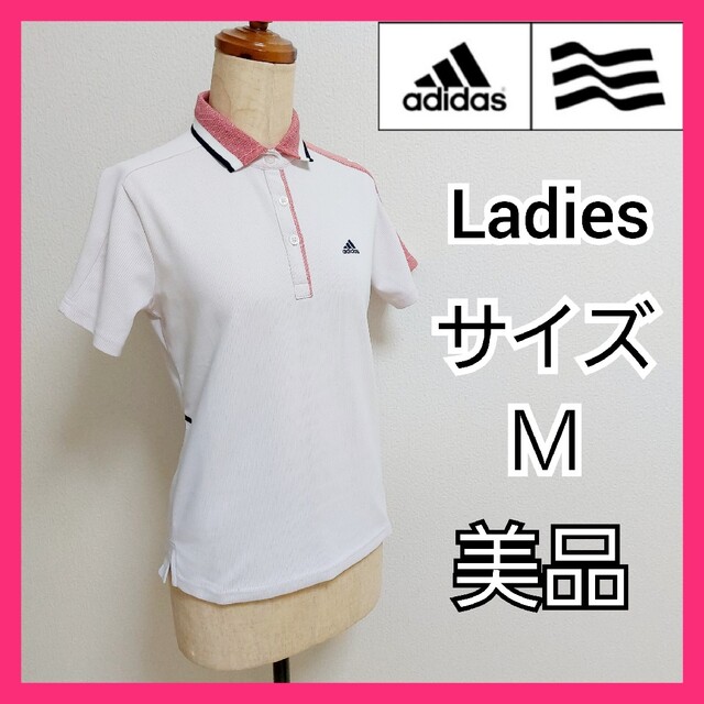 【adidas GOLF】美品アディダスゴルフ半袖ポロ/レディースＭホワイト | フリマアプリ ラクマ