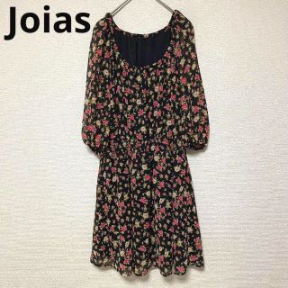 ジョイアス(Joias)の2964 Joias 花柄ワンピース バラ 総柄 シアーフレアワンピース(ミニワンピース)