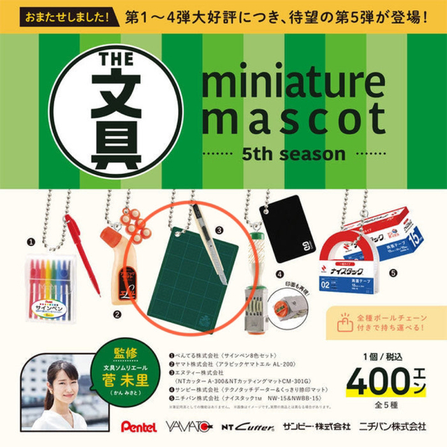 Kenelephant(ケンエレファント)のminiature mascot 5th season THE 文具 カッター エンタメ/ホビーのフィギュア(その他)の商品写真