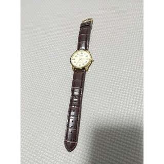 カシオ(CASIO)のCASIO MTP-V001 腕時計 アナログ カシオ ゴールド レザー 中古(腕時計(アナログ))