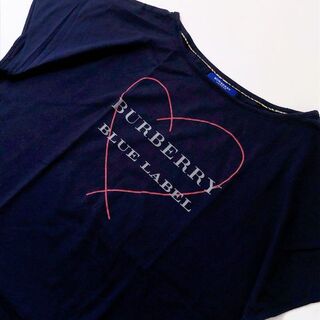 バーバリーブルーレーベル(BURBERRY BLUE LABEL)のBURBERRY BLUE LABEL フレンチスリーブ Tシャツ ハート ロゴ(Tシャツ(半袖/袖なし))