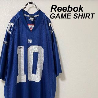 リーボック(Reebok)のビッグシルエット リーボック NFL ゲームシャツ 青プリント ジャイアンツ(Tシャツ/カットソー(半袖/袖なし))