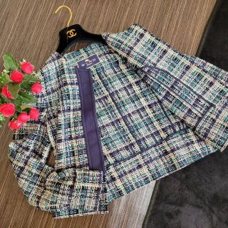 ETRO　ツイード　ジャケット　ノーカラー　スーツ　パーカー