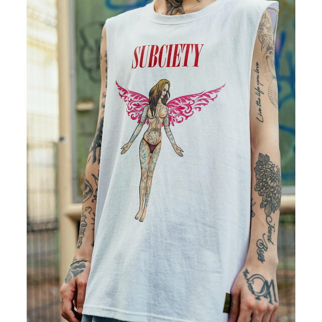 Subciety(サブサエティ)の【WHITE】【X-LARGE】CUT OFF TANK TOP その他のその他(その他)の商品写真