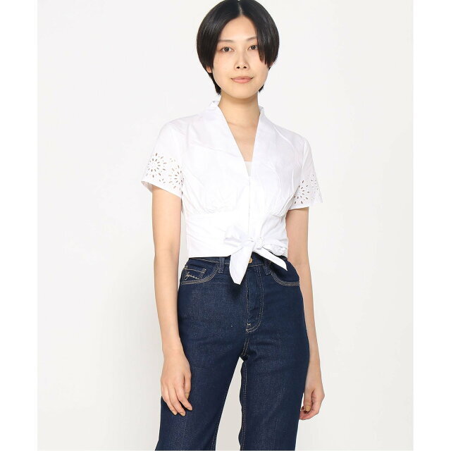 GUESS(ゲス)の【ホワイト(TWHT)】(W)MARCIANO Kaia Poplin Top レディースのトップス(シャツ/ブラウス(長袖/七分))の商品写真