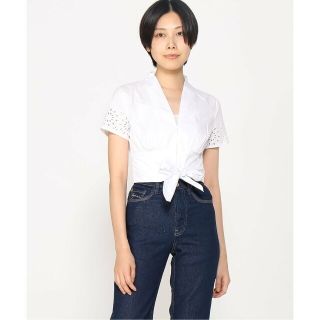 ゲス(GUESS)の【ホワイト(TWHT)】(W)MARCIANO Kaia Poplin Top(シャツ/ブラウス(長袖/七分))