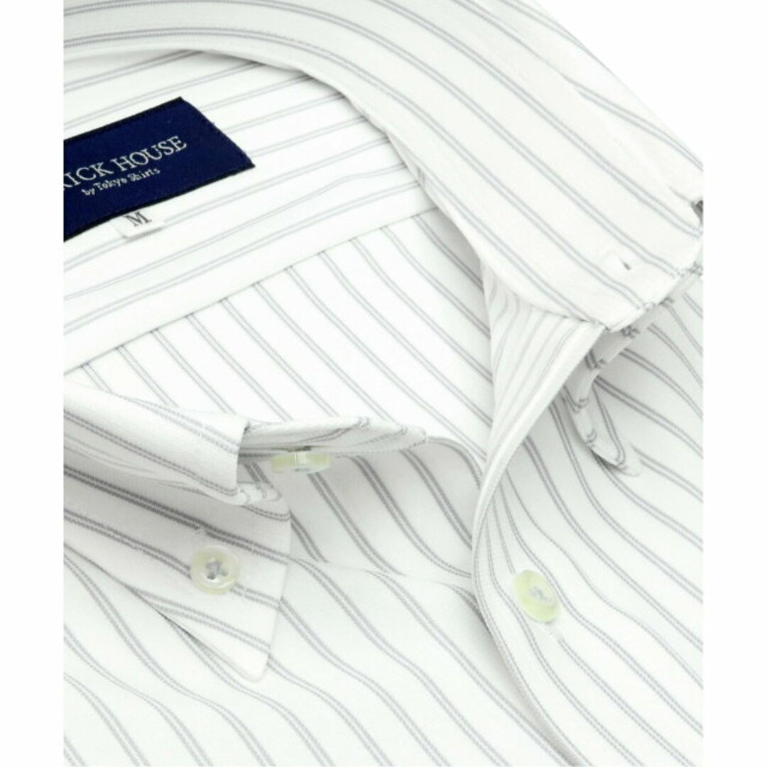 【グレー】(M)【持続涼感】 COOL SILVER(R) ボタンダウンカラーカラー 半袖 形態安定 ニットシャツ 1