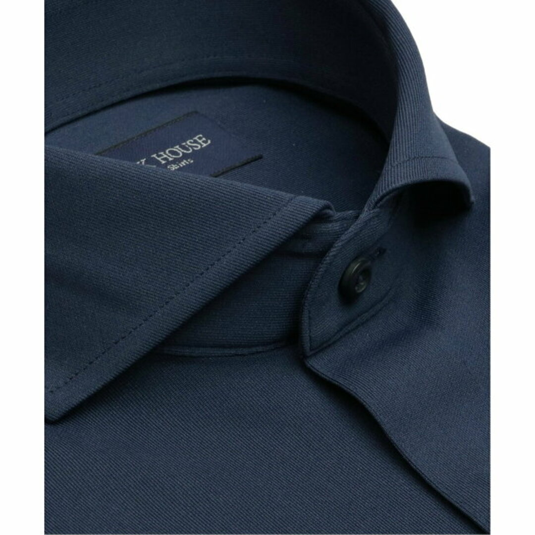 【ネイビー】(M)【持続涼感】 COOL SILVER(R) ホリゾンタルワイド 半袖 形態安定 ニットシャツ 1