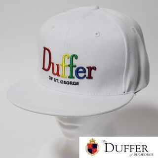 ザダファーオブセントジョージ(The DUFFER of ST.GEORGE)の新品 The Duffer ダファー 立体ロゴ刺繍 フラットキャップ バイザー白(キャップ)