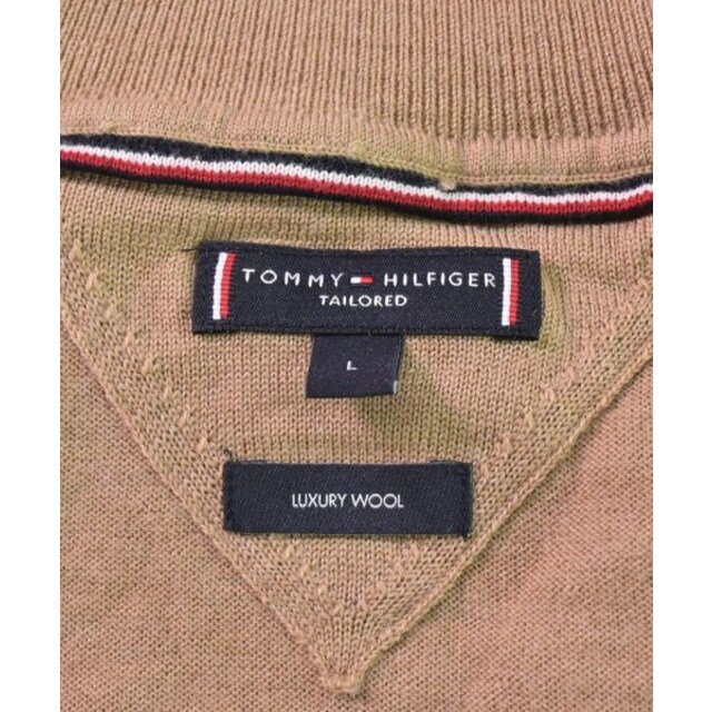 TOMMY HILFIGER(トミーヒルフィガー)のTOMMY HILFIGER トミーヒルフィガー ニット・セーター L ベージュ 【古着】【中古】 メンズのトップス(ニット/セーター)の商品写真