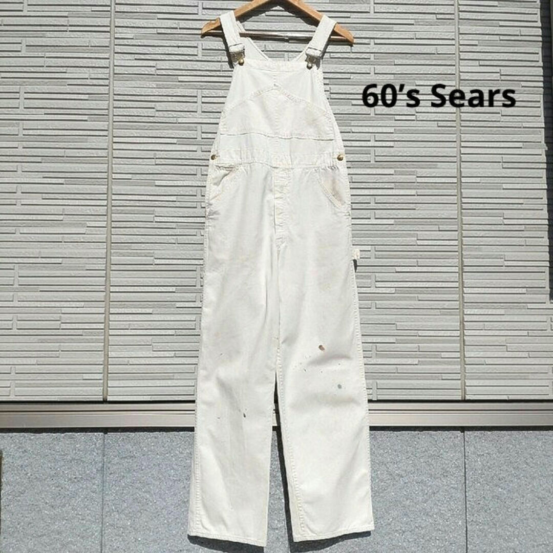 【送料無料・60'S Vintage SEARS】WHITE OVERALLS