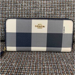 コーチ(COACH)のショプバ・箱付き　25966  コーチ　長財布　チェック(長財布)