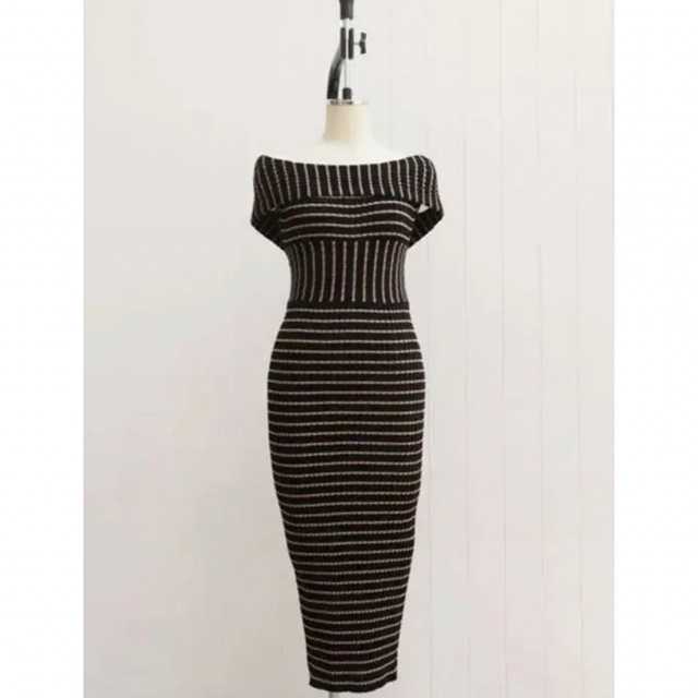 Herlipto Stripe Ribbed-Knit Midi Dress | hartwellspremium.com