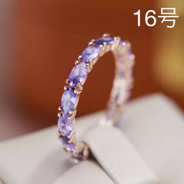 セール❣️【14KGP刻印585RG】パープル ジルコン フルエタニティリング レディースのアクセサリー(リング(指輪))の商品写真