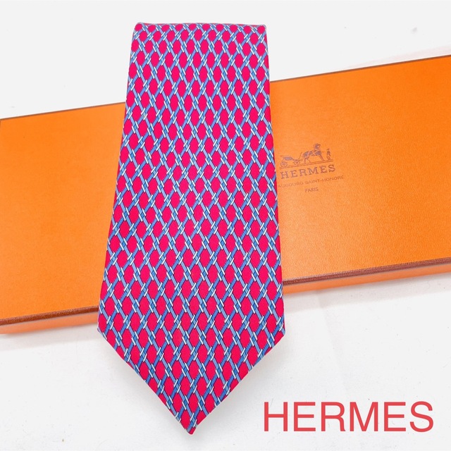 HERMES エルメス ネクタイ ヴィンテージ　総柄　フランス製