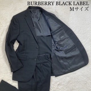 バーバリーブラックレーベル(BURBERRY BLACK LABEL)の美品 バーバリーブラックレーベル スーツ セットアップ グレンチェック 羊毛 黒(セットアップ)