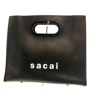 サカイ(sacai)のサカイ ハンドバッグ美品  黒×白 レザー(ハンドバッグ)