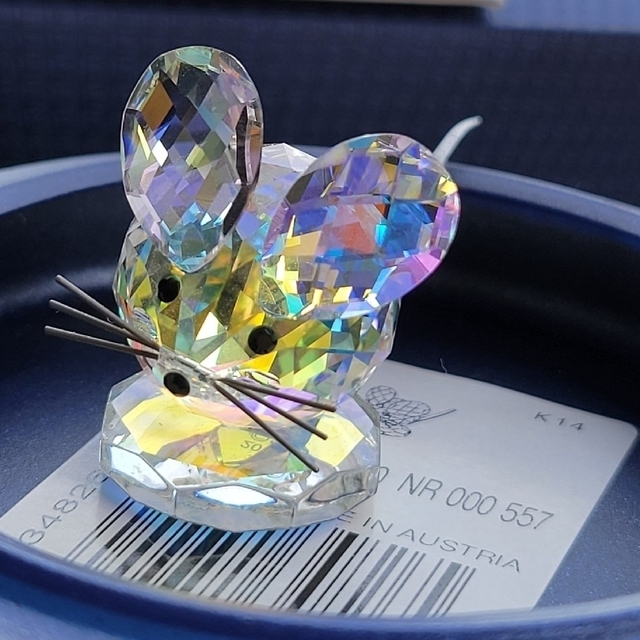 SWAROVSKI(スワロフスキー)のスワロフスキー『レプリカマウス』120周年記念 オーロラ 箱付き 美品 インテリア/住まい/日用品のインテリア小物(置物)の商品写真