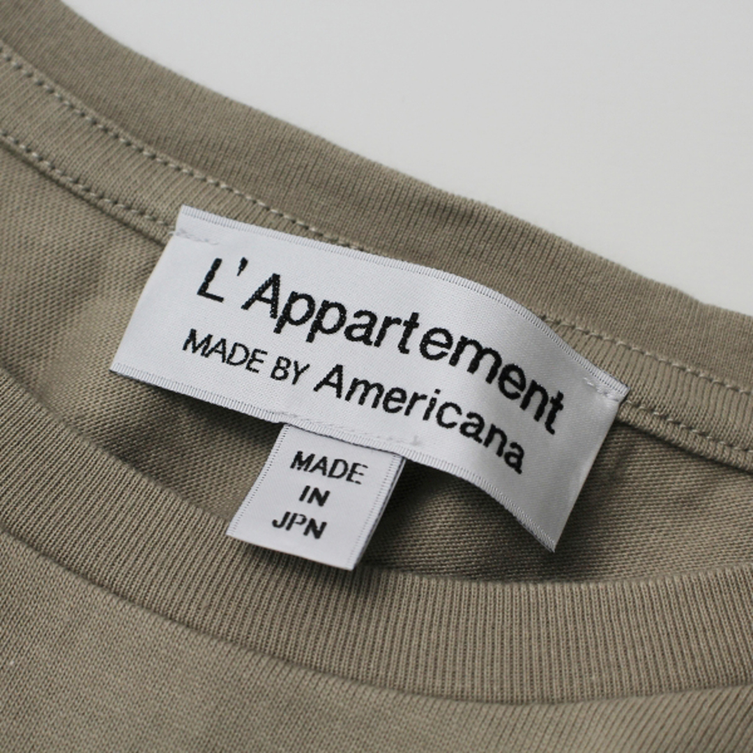 AMERICANA(アメリカーナ)のL'Appartement アパルトモン別注 Americana アメリカーナ good feeling t-sh ビッグTシャツ /ベージュ【2400013360869】 レディースのトップス(シャツ/ブラウス(長袖/七分))の商品写真