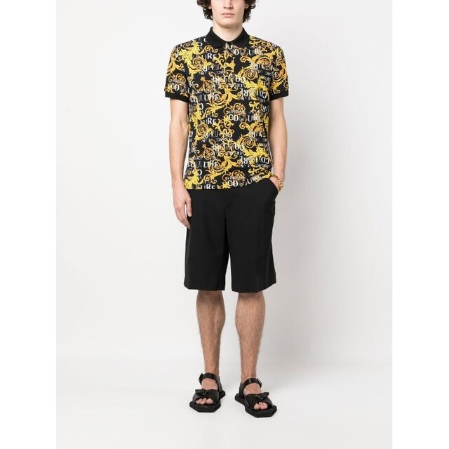 VERSACE JEANS COUTURE 半袖ポロシャツ バロック Mサイズ