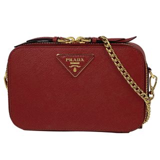 新品 プラダ バッグ チェーンバッグ べっこうチェーン 赤 PRADA PRADA