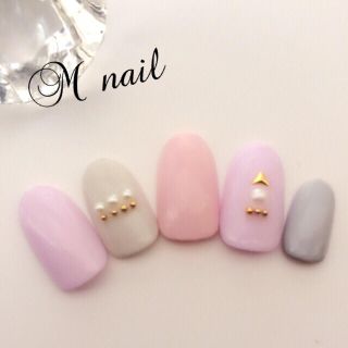 大人スモーキー パステルnail❤︎