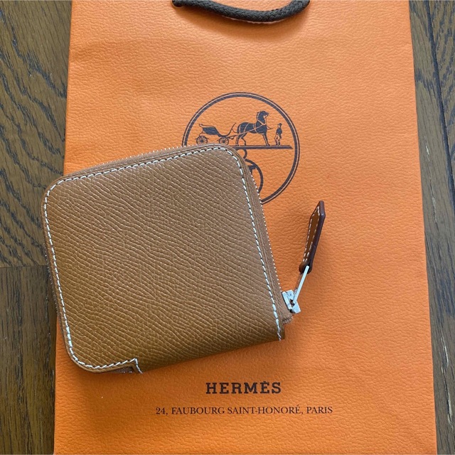 エルメス HERMES シルクイン コインケース 小銭入れ コニャック
