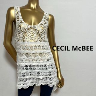 セシルマクビー(CECIL McBEE)の【2565】CECIL McBEE かぎ編み ノースリーブ トップス(カットソー(半袖/袖なし))