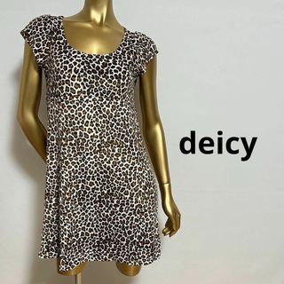 デイシー(deicy)の【2566】deicy スエード ヒョウ柄 ワンピース F(ミニワンピース)