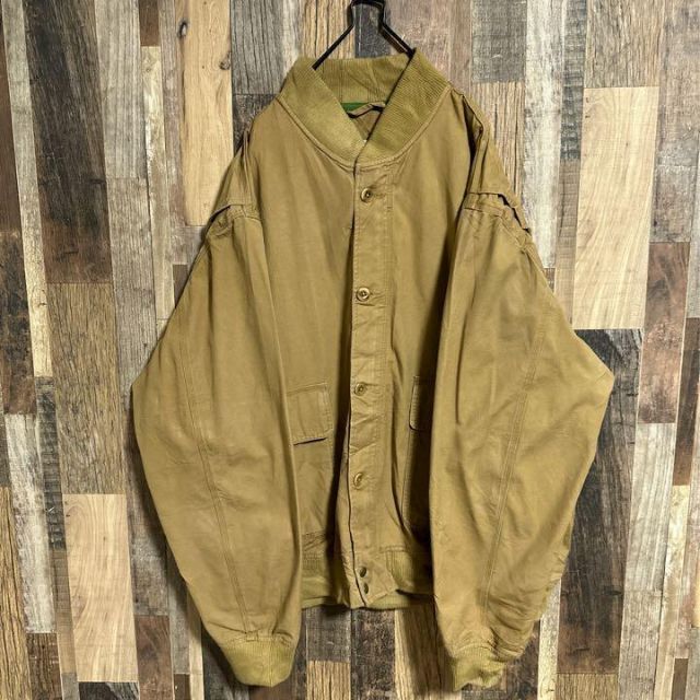 USA古着 ブルゾン ジャケット アウター ベージュ XXL 冬服 アメカジ