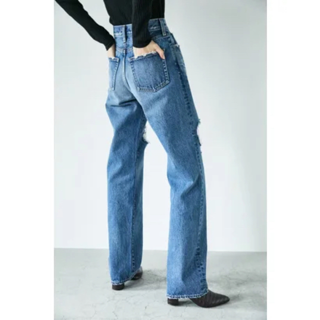 moussy(マウジー)のHW RIPPED STRAIGHT レディースのパンツ(デニム/ジーンズ)の商品写真