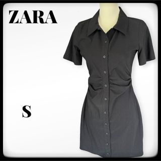 ザラ(ZARA)の【極美品】ZARA シャツ  トップス ブラック キレイめ おしゃれ 【S】(シャツ/ブラウス(半袖/袖なし))