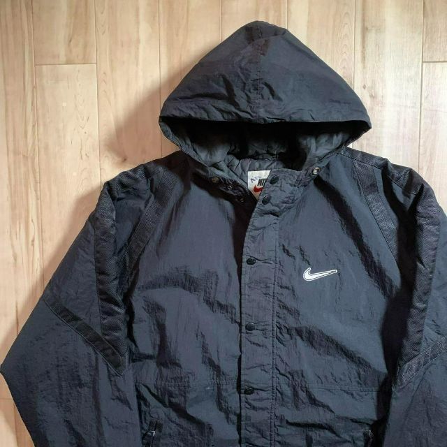 90s Nike ナイキ 中綿ブルゾン ブラック ビッグスウォッシュ ジャケット