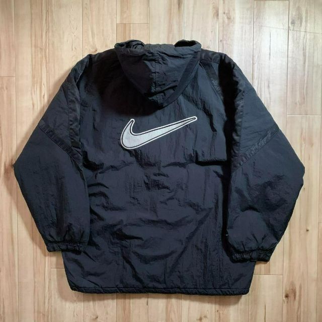 90s Nike ナイキ 中綿ブルゾン ブラック ビッグスウォッシュ ジャケット 8