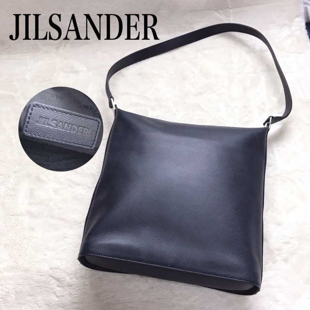 美品 JILSANDER ジルサンダー オールレザー ショルダーバッグ32横