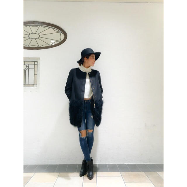 Narcissus❥❥フェザー切替ノーカラーコート 1
