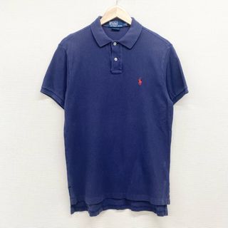 ラルフローレン(Ralph Lauren)のUS古着 ポロ ラルフローレン Polo by Ralph Lauren 鹿の子 ポロシャツ 半袖 ポニー 刺繍 CUSTOM FIT サイズ：メンズ S ネイビー 【中古】(ポロシャツ)