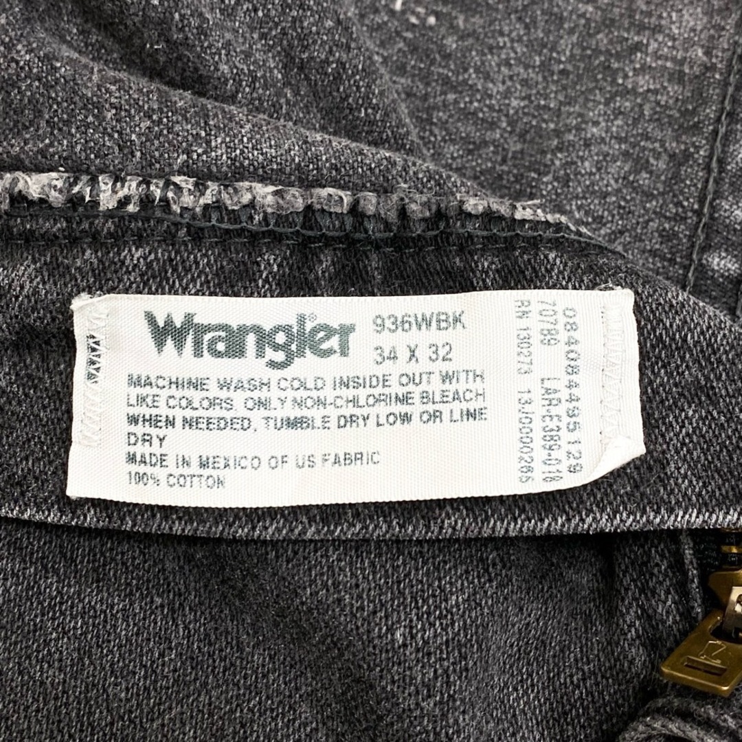 Wrangler(ラングラー)のUS古着 ラングラー Wrangler ブラック デニム パンツ ストレート スリムシルエット 936WBK サイズ：W34 L32  【中古】 メンズのスーツ(スラックス/スーツパンツ)の商品写真