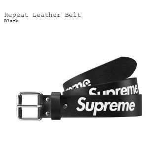 SUPREME シュプリーム レザー ロゴ ベルト #XL - ブラック by