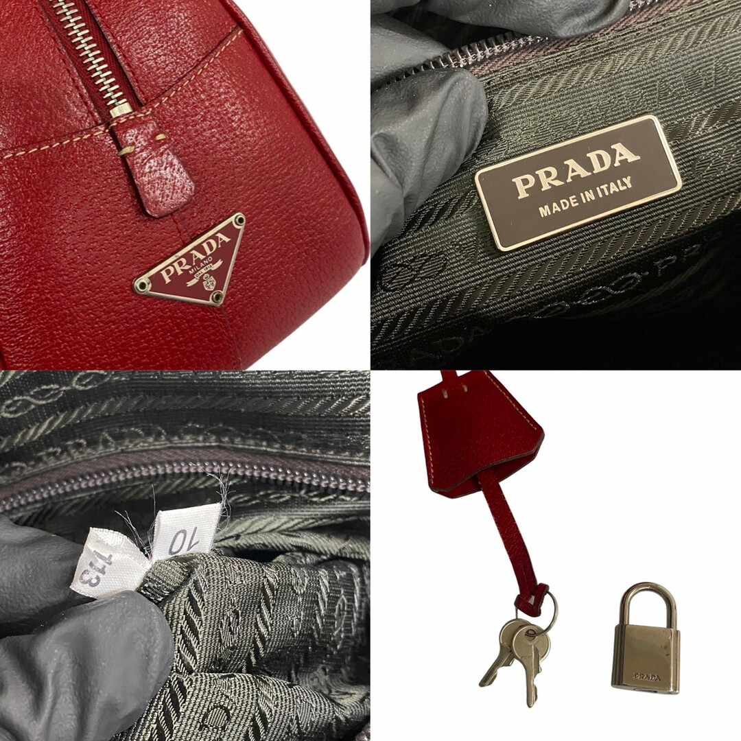 PRADA   極 美品 カデナ 鍵付 レア PRADA プラダ 三角ロゴ 金具 レザー