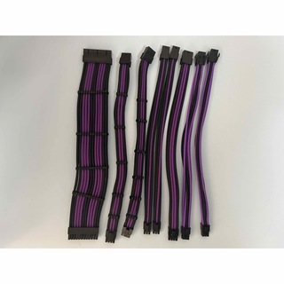PCI-Eケーブル　黒紫(PCパーツ)