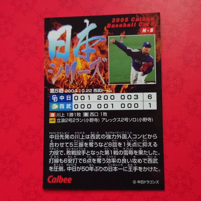 カルビー(カルビー)のプロ野球カード 川上憲伸投手2005 エンタメ/ホビーのテーブルゲーム/ホビー(野球/サッカーゲーム)の商品写真