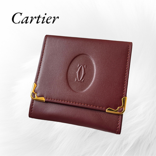 カルティエ(Cartier)の【美品】カルティエ Cartier マストライン コインケース ボルドー(コインケース)
