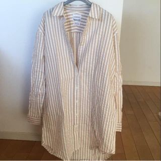 トゥデイフル(TODAYFUL)の美品✴︎todayful ストライプシャツワンピース✴︎ベージュ(シャツ/ブラウス(長袖/七分))