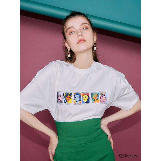 エイミーイストワール ディズニーコラボ カラーフェイスTシャツ ホワイト エイミーイストワール ディズニーコラボ カラーフェイスTシャツ ホワイト